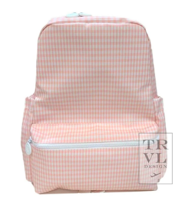 TRVL Design Wipeable Backpack- Gingham Taffy