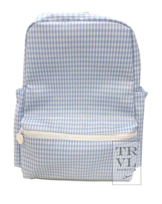 TRVL Design Wipeable Backpack- Gingham Mist