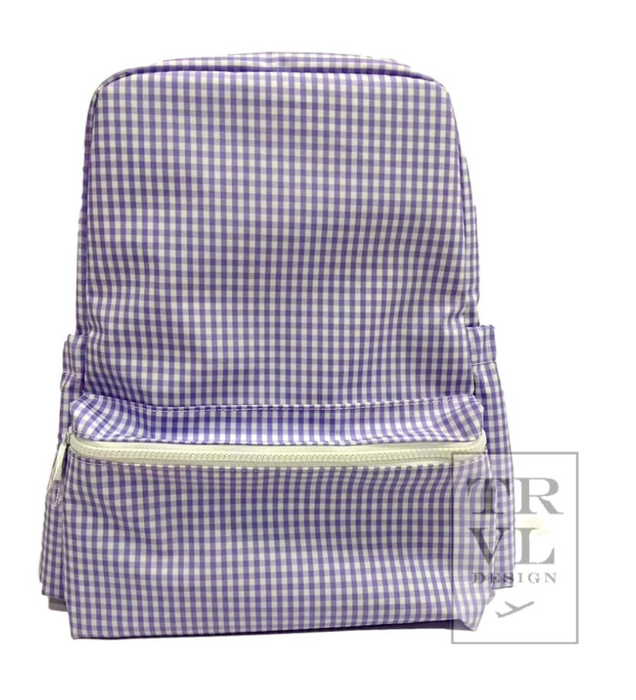 TRVL Design Wipeable Backpack- Gingham Lilac