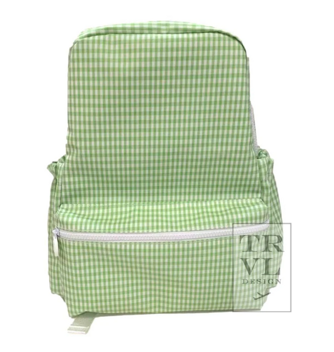 TRVL Design Wipeable Backpack- Gingham Leaf